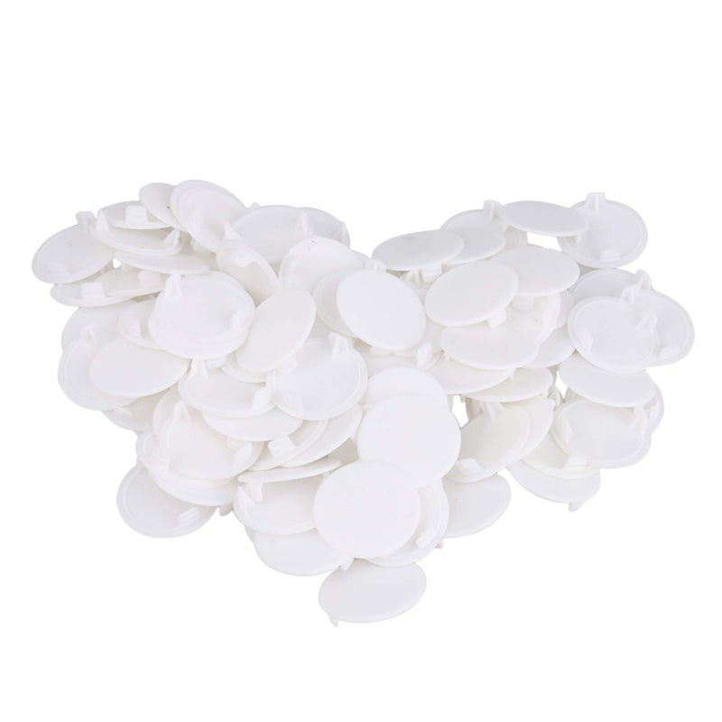 RDEXP 100PCS Plastic Concealed Hinge Hole Cover Plug Cap White - Image 1